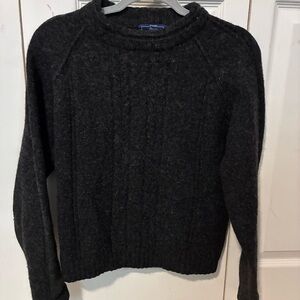 Woolrich Women’s Dark Gray Wool Crewneck Fisherman Sweater VTG